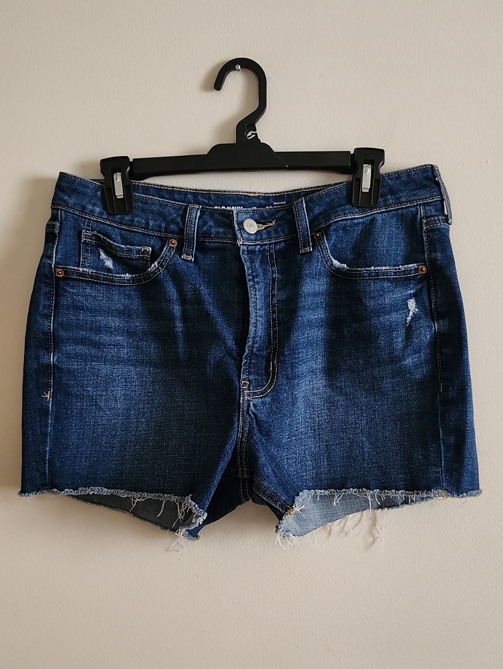 Old Navy OG Straight Dark Blue Denim Shorts Jean Shorts High Rise Sz 12.